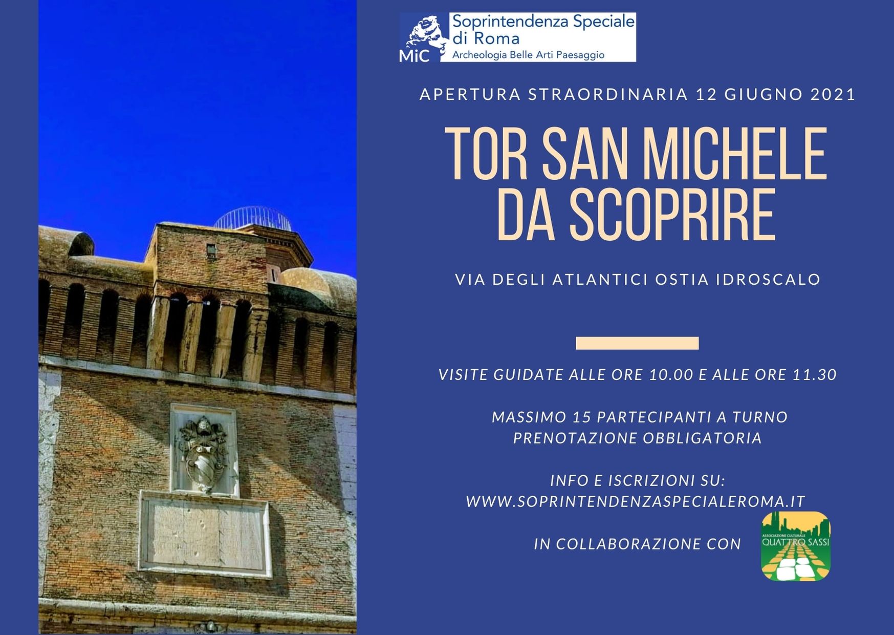 Tor San Michele da scoprire, apertura straordinaria il 12 giugno